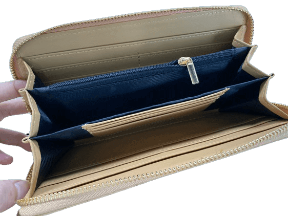 anvanda cork natural wallet inside picture