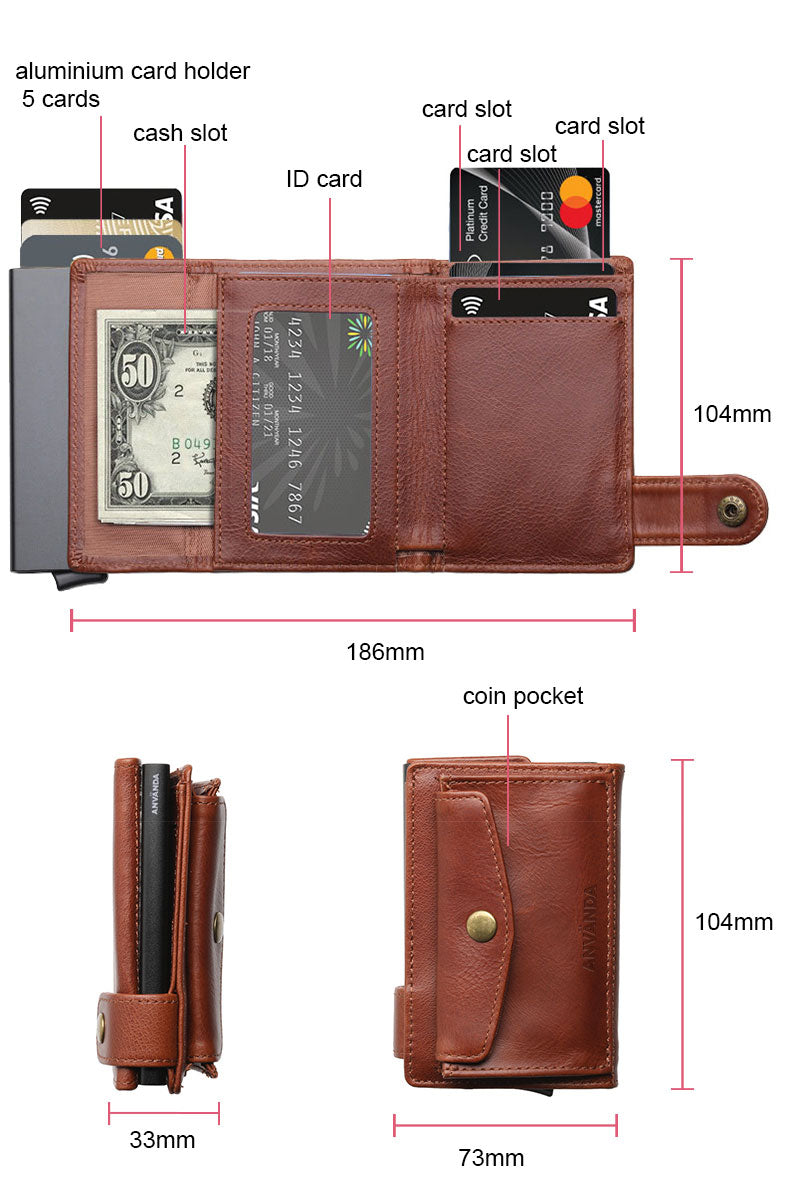 Använda Leather Euro Wallet